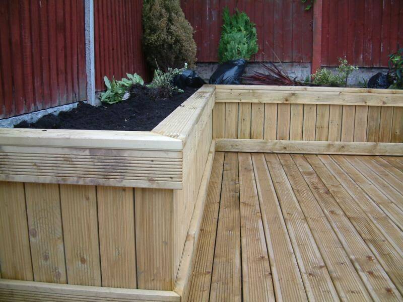 Raised Planters using decking boards