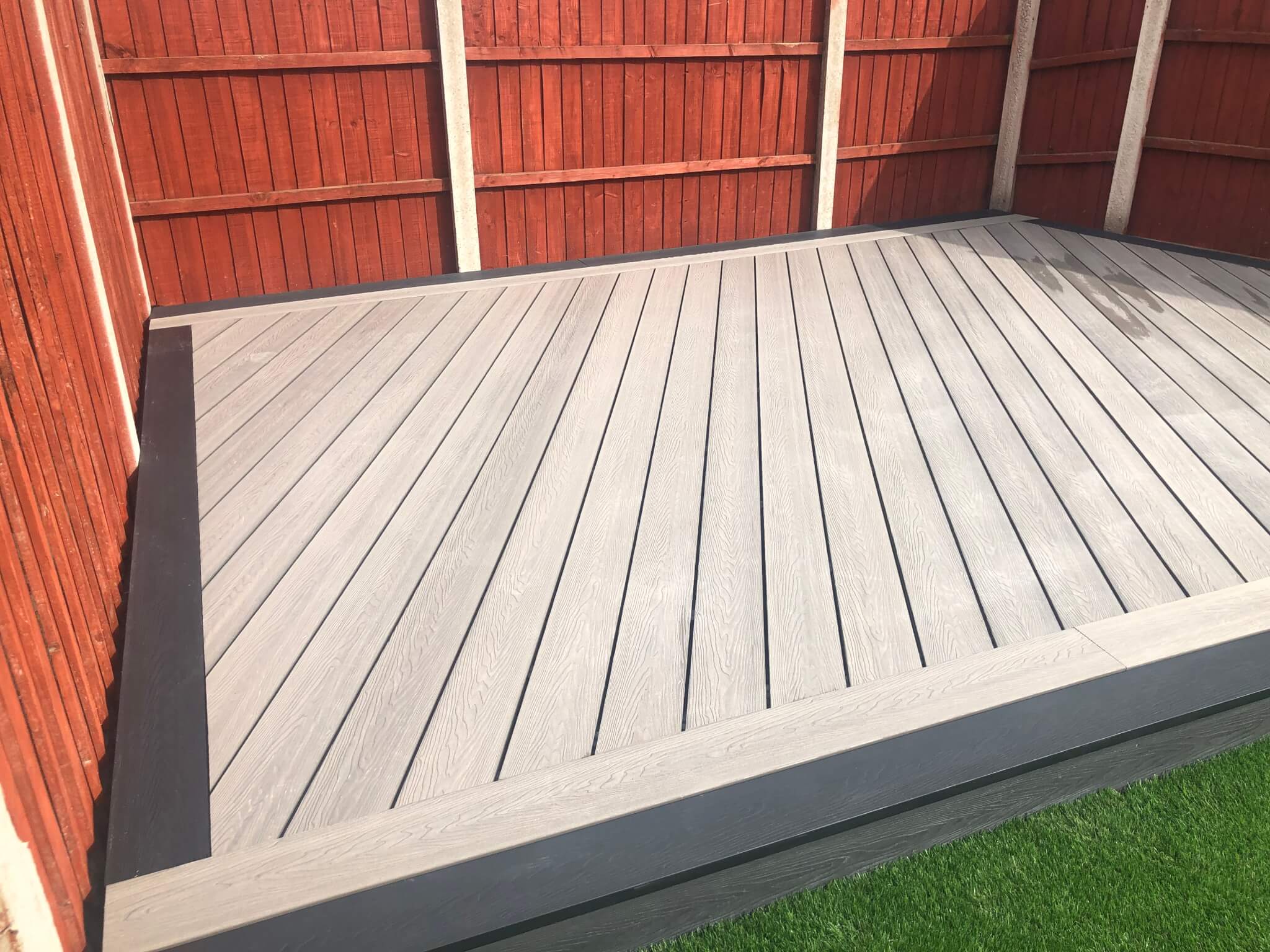 Small Garden Makeover With Composite Decking And Artificial Grass Widnes Abel LandscapingAbel
